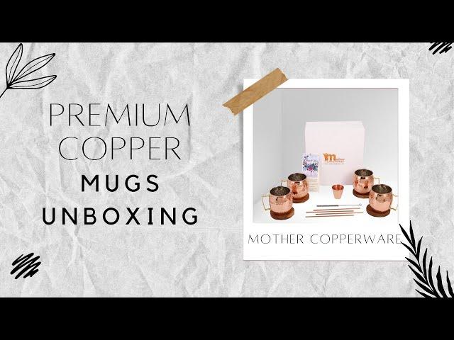 Set of 4 Premium Copper Mugs Unboxing | Copper Mug Stylish Unique Design | Mother Copperware