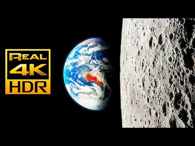 Amazing Views of the Moon in 4K HDR  OLED Perfect Black Test in HDR