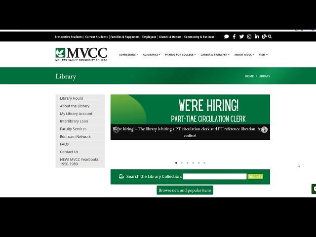 Overview of Searching the Online MVCC Library Collection