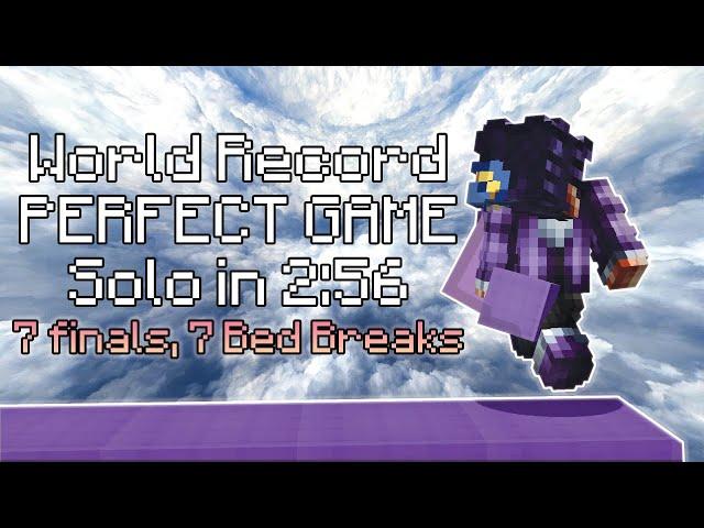 [WORLD RECORD] Bedwars Solo Perfect Game in 2:56