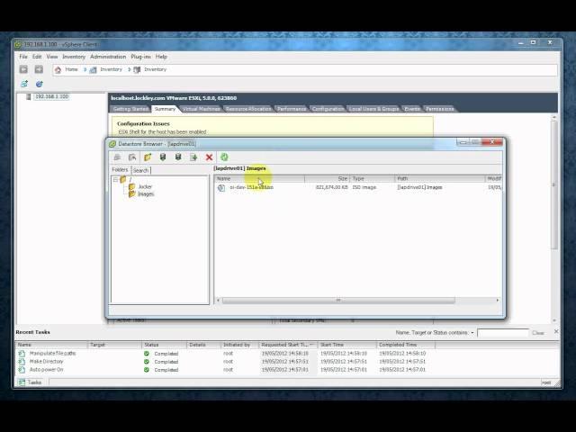 ESXi5 Video 5 - How to Upload ISO's to the Datastore on ESXi 5 using VMWare VSphere