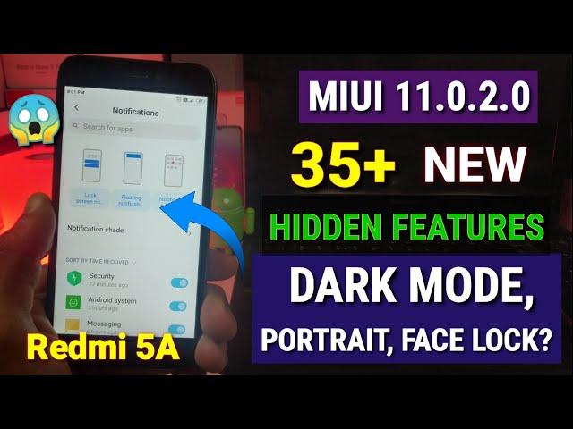 Redmi 5a Miui 11.0.2.0 new update | 30 new features, dark mode, face unlock Redmi 5a new update