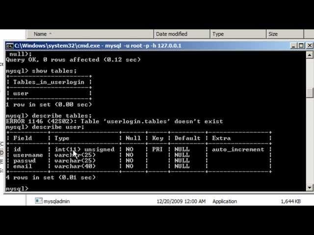 MySQL Tutorial for Beginners - 1 - Creating a Database and Adding Tables to it