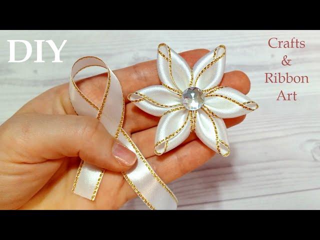 Amazing Ribbon Flower / Easy Flower Making / Ribbon Tricks / Sewing Hacks/ Flor de Fita de Cetim #15