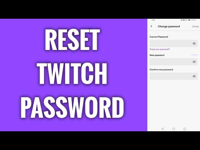 How To Reset Twitch Password On Phone