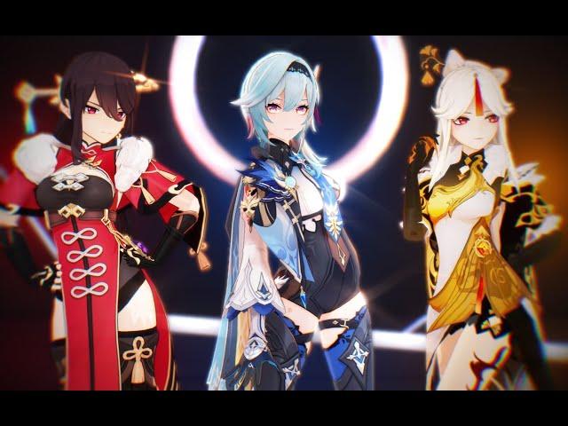 【Genshin Impact MMD／4K／60FPS】Eula & Ningguang & Beidou【Hand Clap】