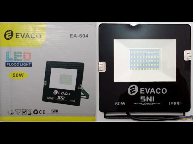 Unboxing Lampu Sorot Evaco 50Watt / LED FLOOD LIGHT