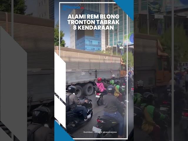 Detik-detik Tabrakan Beruntun 8 Kendaraan di Lampu Merah Slipi, Alami Rem Truk Blong