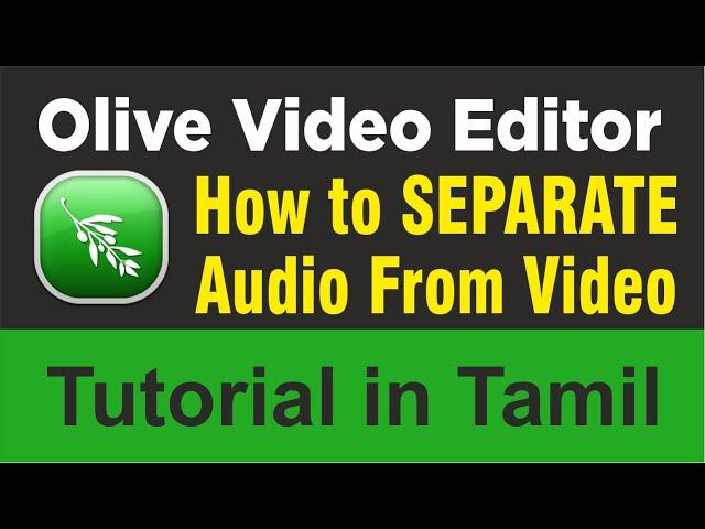 Olive Video Editor | How to Separate Audio from Video - Day 3 | Learn Something Tamil