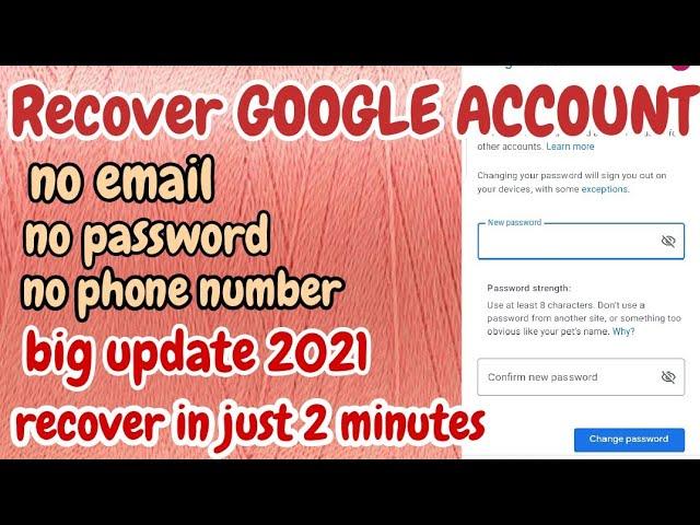 How to recover gmail password without recovery email or phone number|Reset gmail account password