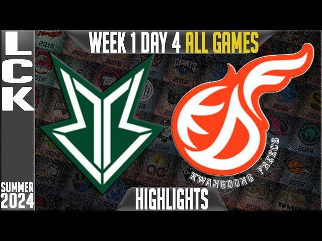 BRO vs KDF Highlights ALL GAMES | LCK Summer 2024 W1D4 | OKSavings BRION vs Kwangdong Freecs Week 1