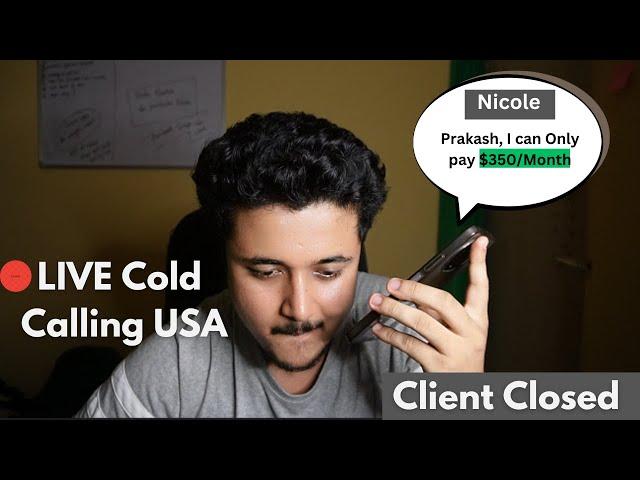  LIVE How I Closed $350/month Client in USA from India | Cold Calling Outreach in USA at Mid Night