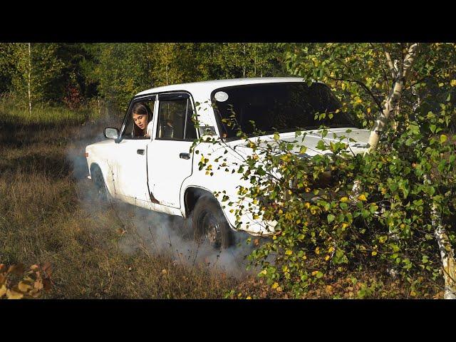 CAR CRUSH ||  Ellie broke trees with her car barefoot