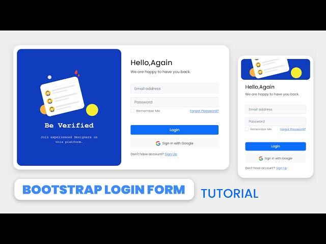 Responsive login page created with Bootstrap 5 and HTML & CSS