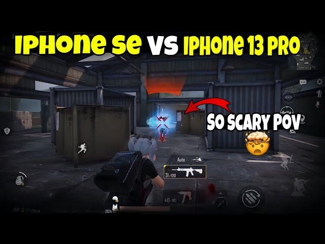 iPhone 13 Pro Vs iPhone Se 2020 1v1 TDM Room PUBG Test 2024| iPhone SE HDR+ 60FPS Performance in TDM