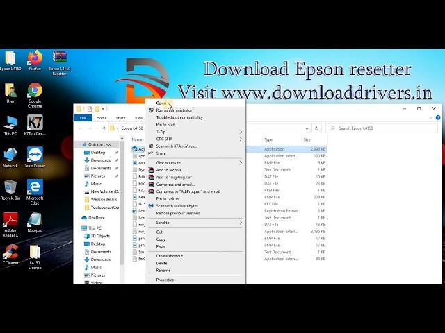 How to reset Epson L4150 printer by using Epson resetter | service required error