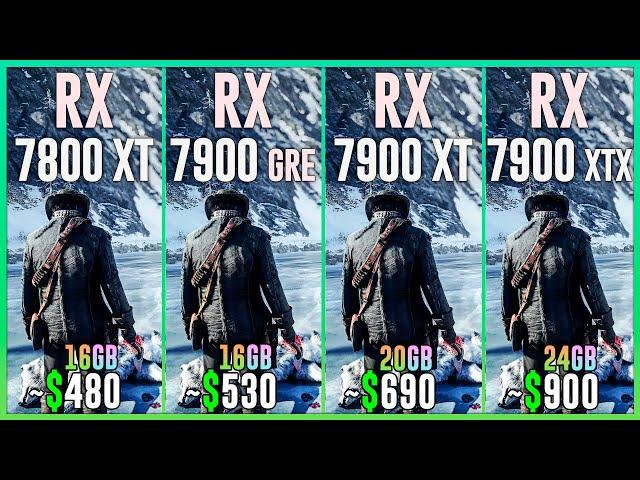 RX 7800 XT vs RX 7900 GRE vs RX 7900 XT vs RX 7900 XTX - Test in 25 Games