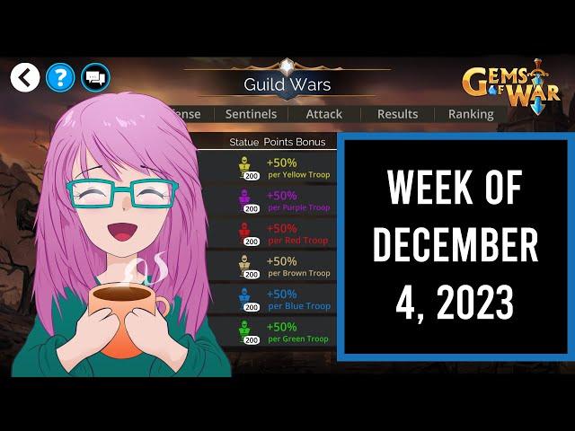 Gems of War Guild Wars BLUE Attack Day & VAULT Key-Openings