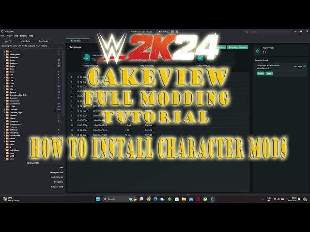 WWE 2K24 Cakeview Full Modding Tutorial || How to Install Character Mods || How to Use Cakeview