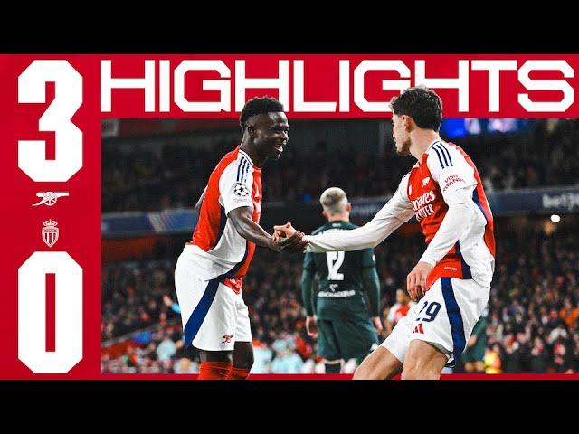 HIGHLIGHTS | Arsenal vs AS Monaco (3-0) | Champions League | Saka scores, Lewis-Skelly impresses!