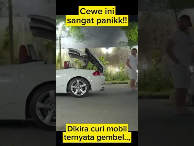 Cewe ini sangat panikk!! Dikira curi mobil ternyata gembel..,