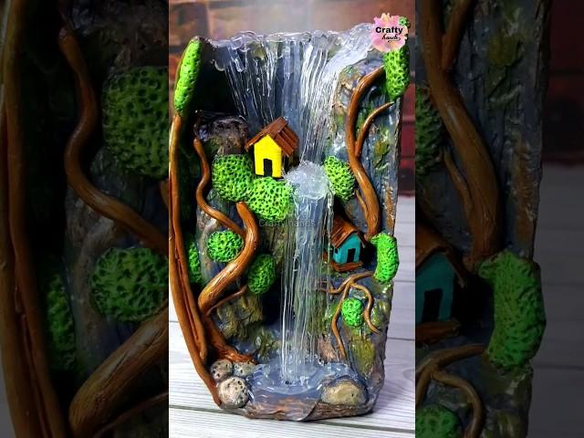 Artificial waterfall fountain showpiece making idea at home