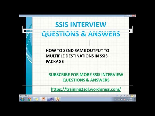 SSIS Interview Questions | HOW TO SEND SAME OUTPUT TO MULTIPLE DESTINATIONS IN SSIS PACKAGE