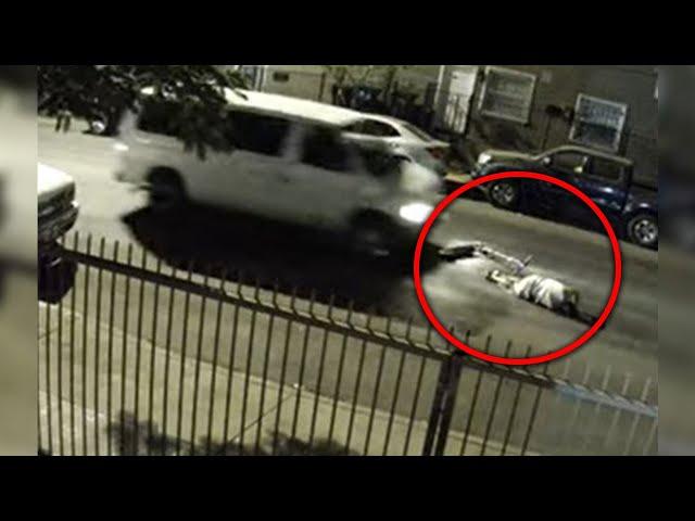 Video shows man getting run over by van in LA
