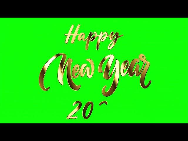 Happy New Year 2025 Stunning Gold Text Animation on Green Screen