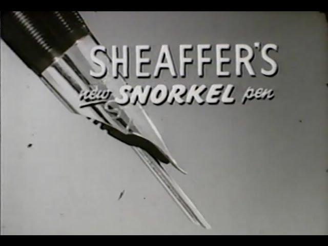 Sheaffer Snorkel, Feathertouch Ballpoint, and Cartridge Pen TV ad Compilation - 1950s