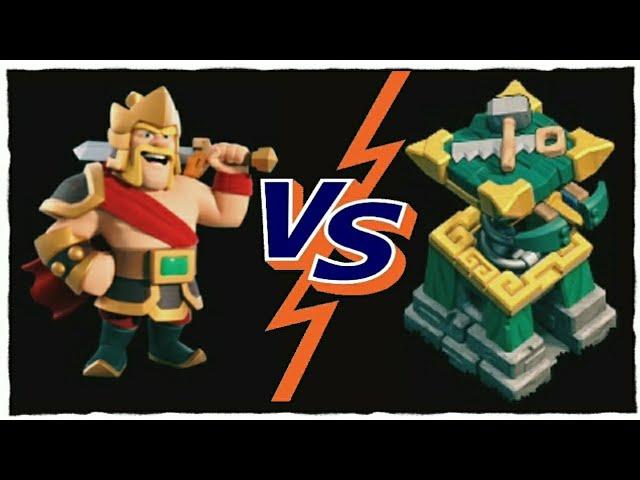 MAX 5 BUILDER HUTS VS MAX BARBARIAN KING || CLASH OF CLAN #Shorts