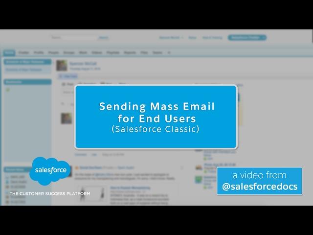 Sending Mass Email (Salesforce Classic) | Salesforce