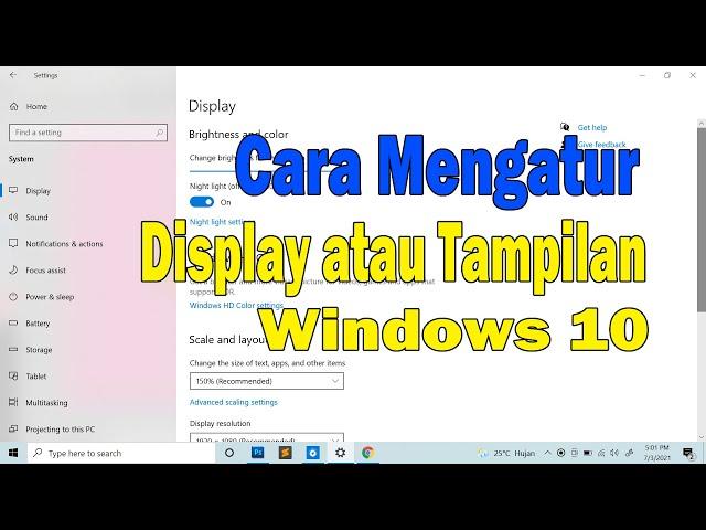 Cara Setting Display Atau Tampilan Windows 10