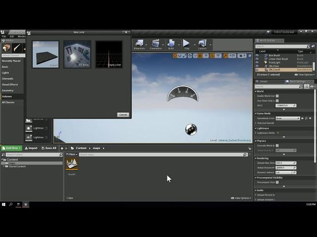 Intro a Unreal Engine 4: 04 - Creando un nuevo nivel