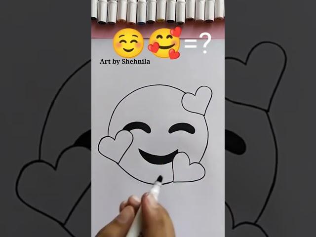 ️=?Mix Emoji Drawing | Combine three emojis | Emoji satisfying creative art #shorts #youtubeshorts