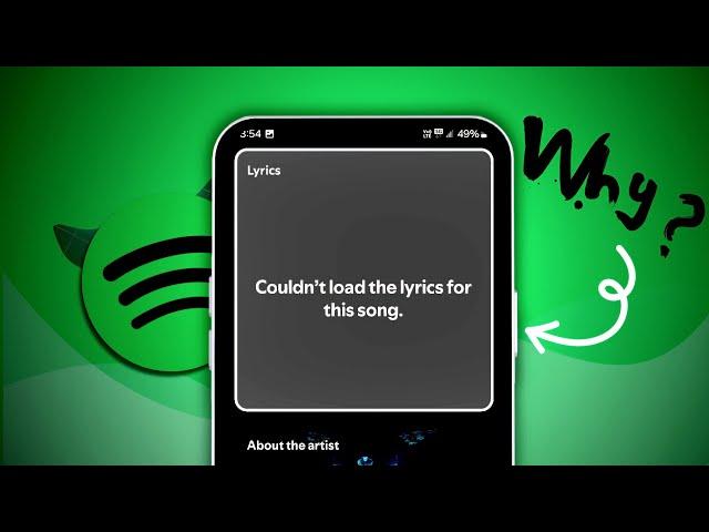 Couldn't Load the Lyrics on Spotify