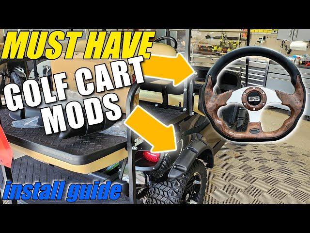 2 MUST HAVE Golf Cart MODS | Fender Flares | Custom Steering Wheel