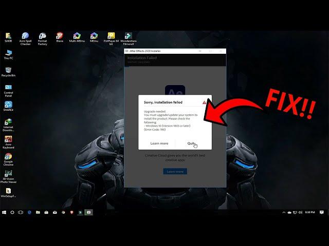 Adobe After effects CC 2020 Installation Error code 195 FIX!