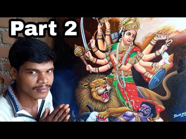 Ma Durga Painting Tutorial Part 2 || How To Make Of Ma Durga Step by step