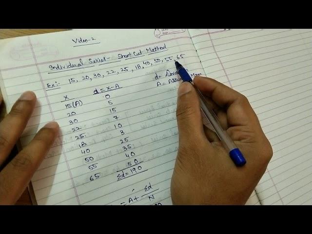 Class-11 Statistics (Mean-individual series by shortcut method and discrete series by direct method)