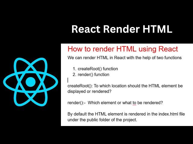 React Render HTML In Hindi