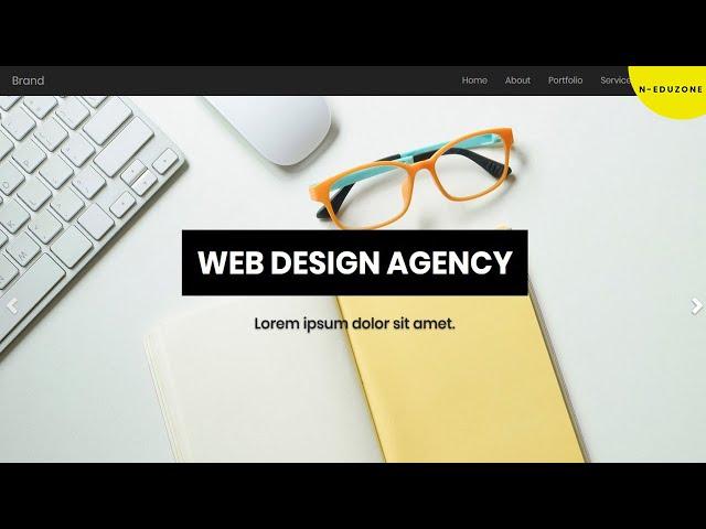 Homepage Design with Text Animation ( Bootstrap Carousel )