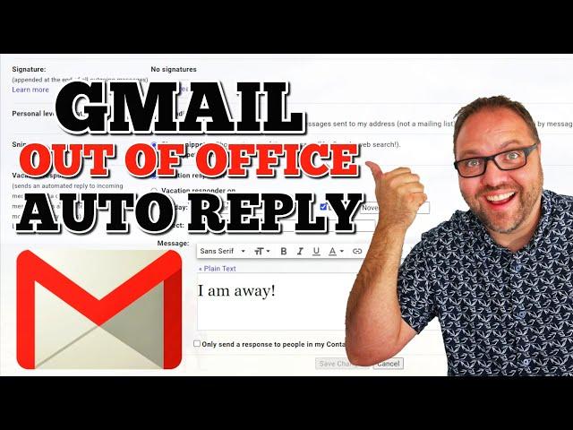 How to Setup GMAIL Auto Reply Out of Office Email | Vacation Responder