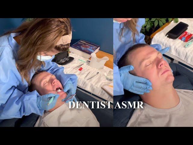 ASMR Dentist  Teeth Tapping and Teeth Cleaning on a [Real Person] l Dentist Cleans Your Teeth!