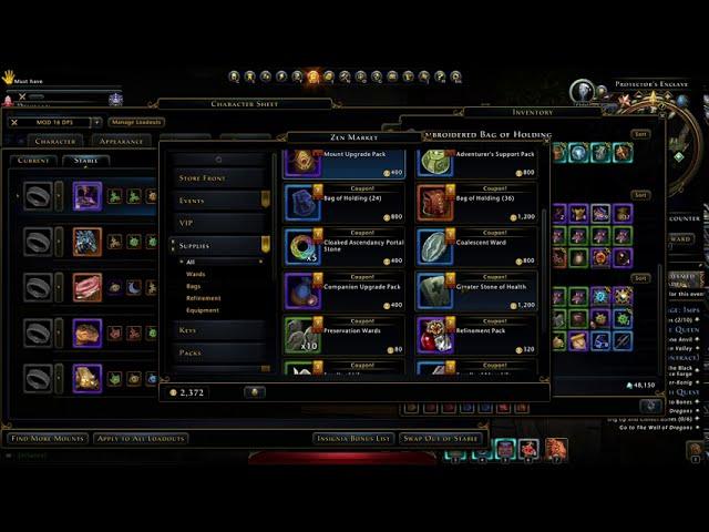 1ST LOOK OF NEW MOUNT SYSTEM AND ZEN STORE Collar Choice Pack & Mount Token Pack- NEVERWINTER MOD 19