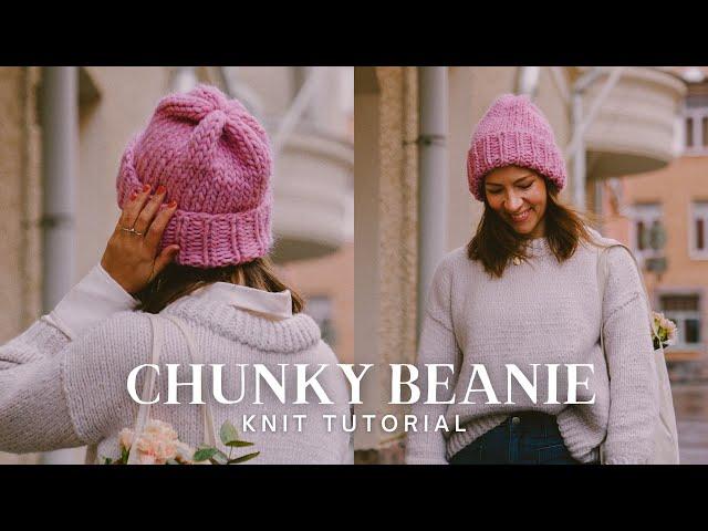 How To Knit a Chunky Beanie (easy tutorial + free pattern)