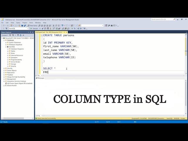 How to get COLUMN TYPE in SQL