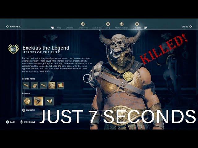 Assassin's Creed Odyssey: killing level 50 mercenary with one arrow and 7 seconds.