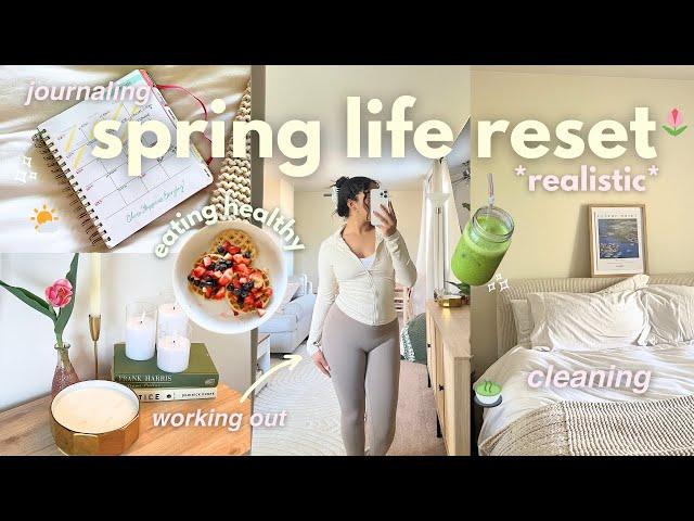 How to SPRING RESET️ cleaning, working out, grocery haul, goal setting *productive & real af*