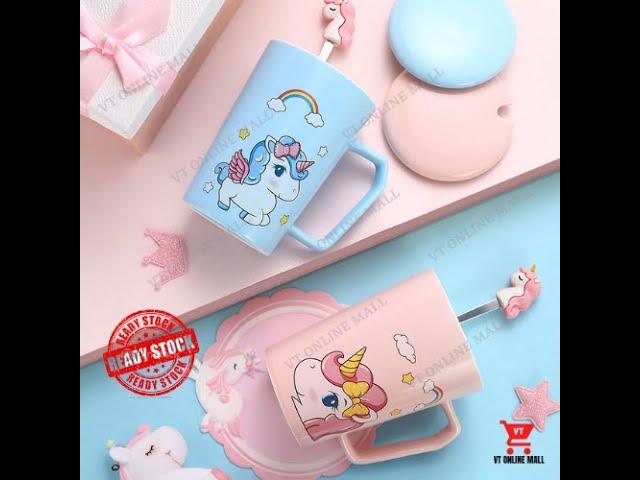 Unicorn Creative Cute Coffee Cup Mug Doorgift Festival Present For Girl ( Pink / Blue Color)